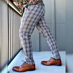 Brown, Black & Cream Plaid Pants